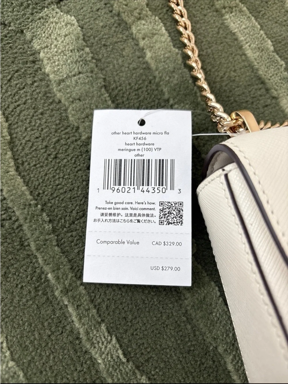 kate spade Cream Shoulder Bag with Red Heart Clasp